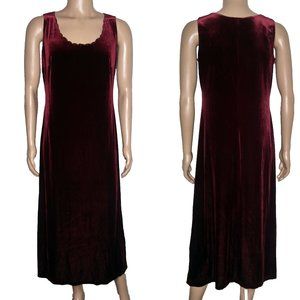 Studio 1 Burgundy Velvet Sleeveless Dress Sz 16